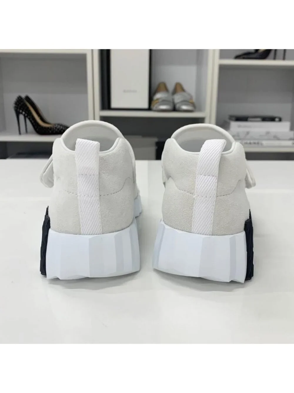 Hermes Suede Fabric Velcro Sneakers White - Picture 5 of 10